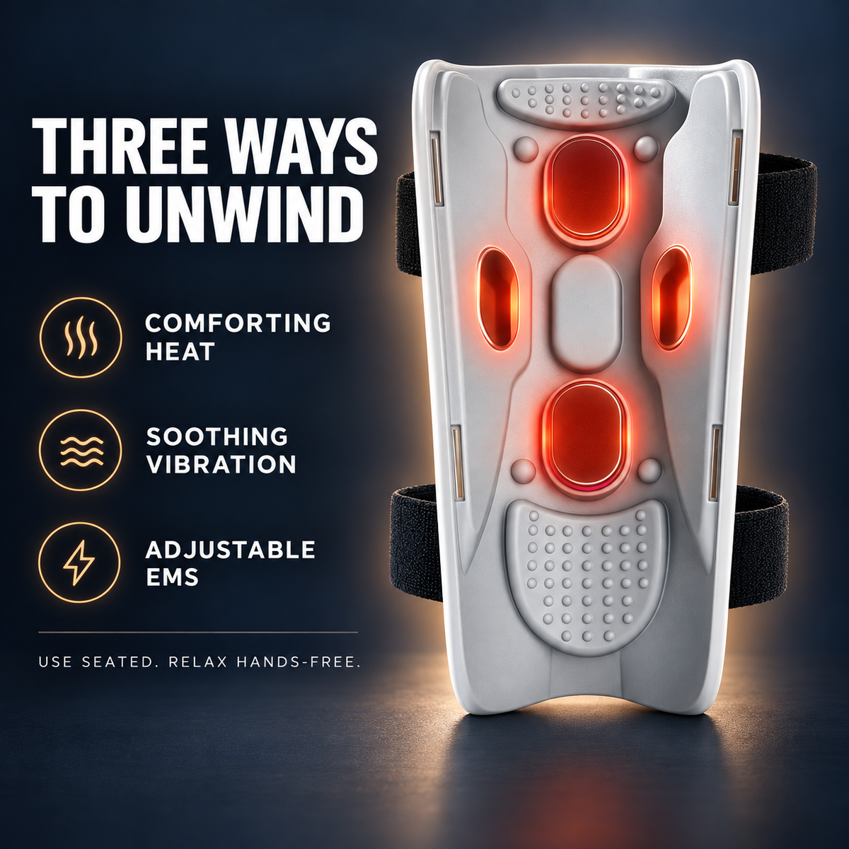 Kaelom calf massager inner surface showing its three comfort modes